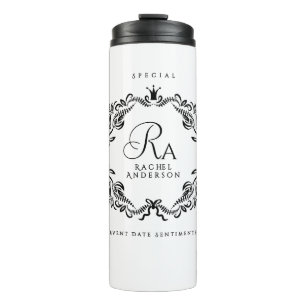 Romantische Foliage Monogram Thermosbecher