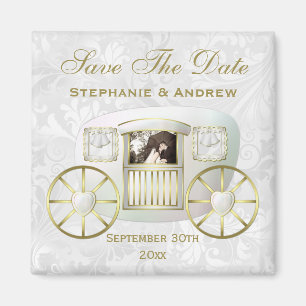 Romantische Foto-Hochzeits-Kutsche Save the Date Magnet