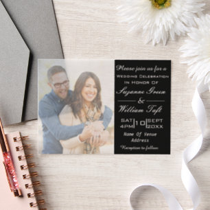 Romantische Foto- und Text-Hochzeitseinladung