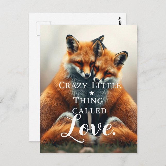 Romantische Fox-Liebe Postkarte (Vorne/Hinten)