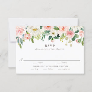 Romantische Frühjahrsblüten mit Wasserfarbe Hochze RSVP Karte