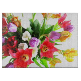 Romantische Frühlings-Tulpe-Blumen Schneidebrett
