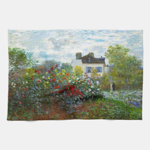 Romantische Frühlingshochzeit Vintage-Monet-Garten Geschirrtuch