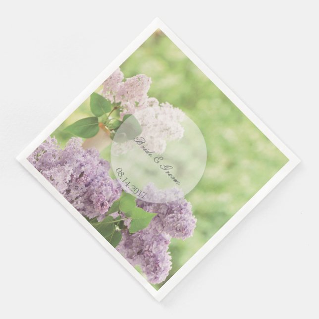 Romantische Frühlingssonne Blume Floral White Lila Serviette (Ecke)