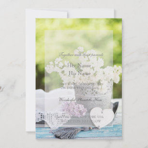 Romantische Frühlingszeit Blume Floral Lilac Weddi Einladung