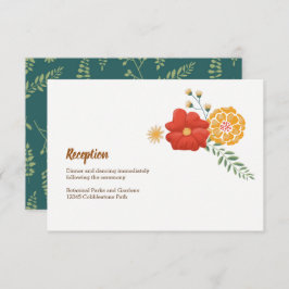 Romantische Füchse Blumenfolien Hochzeitsszenierun Einladung