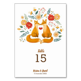 Romantische Füchse und rustikale Blätter Tischnummer
