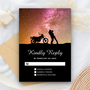 Romantische Galaxie-Hochzeit bei Dämmerung RSVP Karte