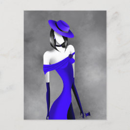 Romantische Gangster Lady mit Rose Postkarte