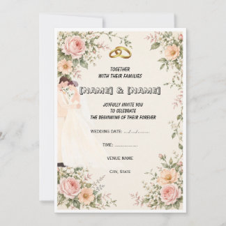 Romantische Garten-Blumen-Hochzeitseinladung Einladung