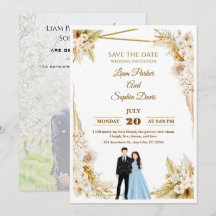 Romantische Garten-Blush-Blumen-Hochzeitseinladung