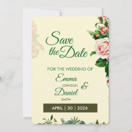Romantische Garten-Hochzeitseinladungskarte zum Vo Save The Date