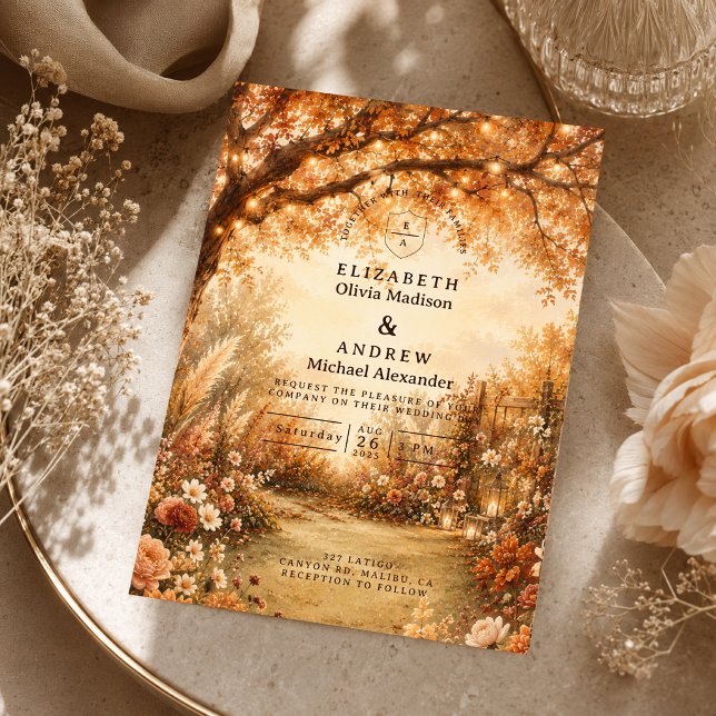 Romantische Gartenhochzeit im Herbst Einladung (Von Creator hochgeladen)