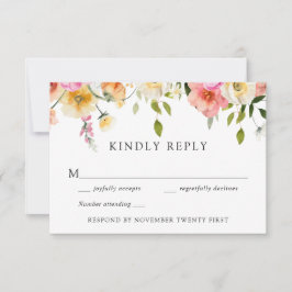 Romantische Gartenhochzeit RSVP Antwort Einladung