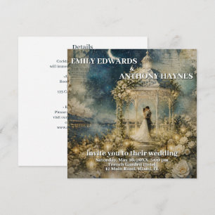 Romantische Gartenhochzeitseinladung Mitteilungskarte