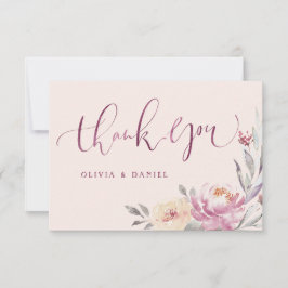 Romantische Gartenkalligraphie Dankeskarte