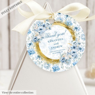 Romantische Gastgeschenk Hochzeit Boho Pastel Blue Geschenkanhänger