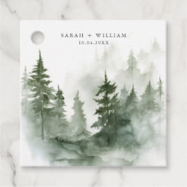 Romantische Gastgeschenk Hochzeit mit grünen Wälde Geschenkanhänger