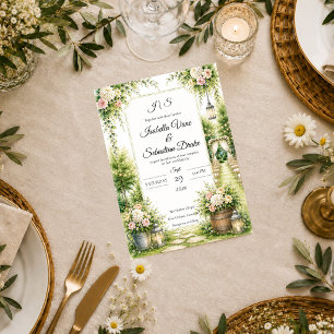 Romantische Geheim-Garten Eleganz Hochzeit  Einladung