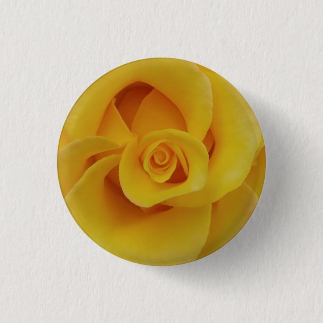 Romantische Gelbe Rosenblätter Button (Vorderseite)