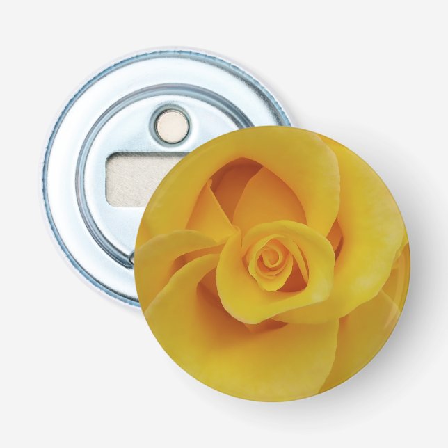 Romantische Gelbe Rosenblätter Flaschenöffner (Vorderseite)