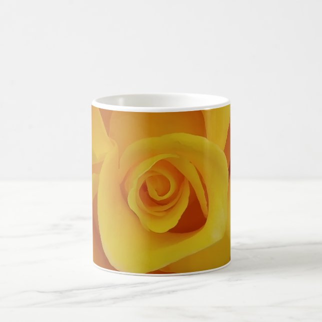 Romantische Gelbe Rosenblätter Tasse (Mittel)