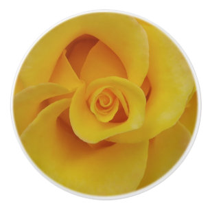 Romantische gelbe Rosenblüten Keramikknauf