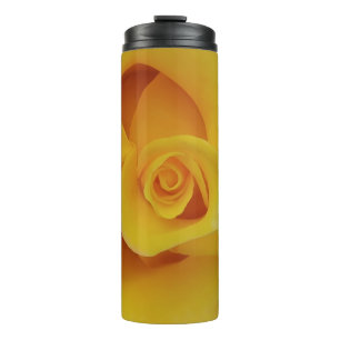Romantische gelbe Rosenblütenblätter Thermosbecher