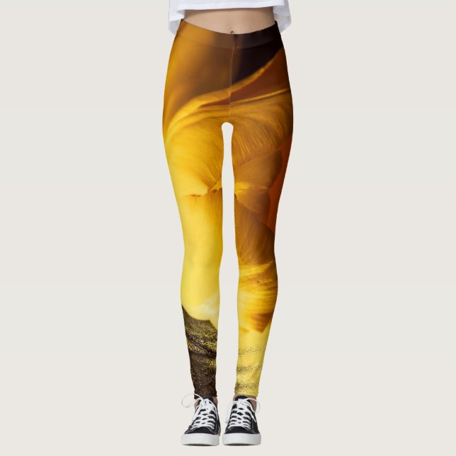 Romantische Gelbtuppe Leggings (Vorderseite)