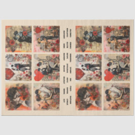 Romantische gemischte Medien Hintergrund Ehepaar V Seidenpapier