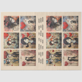 Romantische gemischte Medien Hintergrund Ehepaar V Seidenpapier