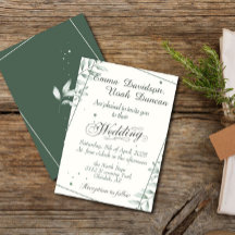 Romantische Gentle Green Blätter Hochzeitsempfehlu