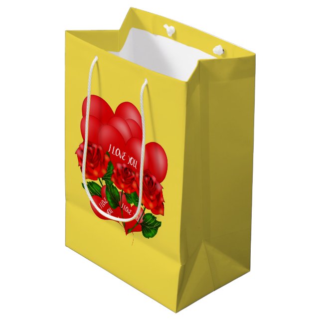 Romantische Geschenktasche Mittlere Geschenktüte (Vorderseite Schrägansicht)
