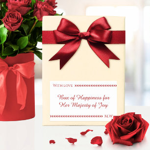 Romantische Geschenkverpackung zum Jahrestag Rechteckiger Aufkleber