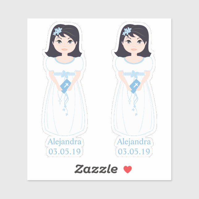 Romantische Gestaltung Junge Kommunion mit dem Aufkleber (Blatt)