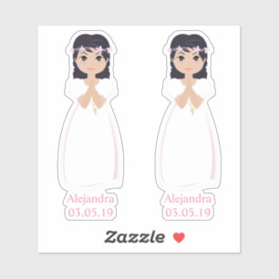 Romantische Gestaltung Junge Kommunion mit Saum Aufkleber