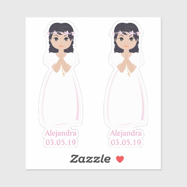 Romantische Gestaltung Junge Kommunion mit Saum Aufkleber (Blatt)