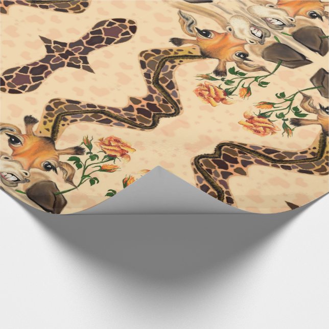 Romantische Giraffe - Gentleman - Funny Geschenkpapier (Ecke)