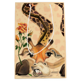 Romantische Giraffe - Gentleman - Ihren Text hinzu Mittlere Geschenktüte