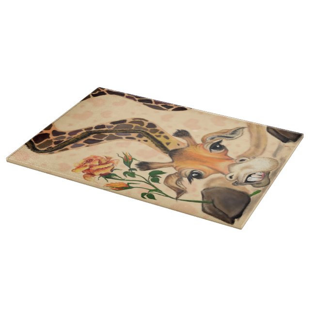Romantische Giraffe - Gentleman - Ihren Text hinzu Schneidebrett (Ecke)