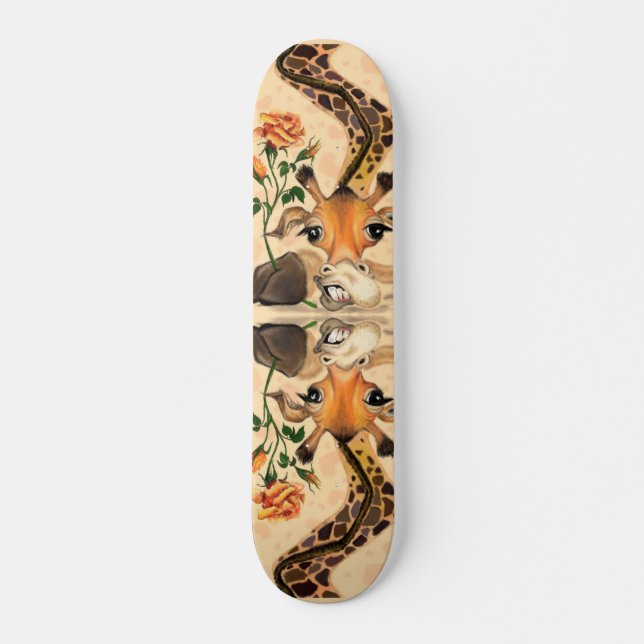 Romantische Giraffe - Gentleman - Ihren Text hinzu Skateboard (Vorne)