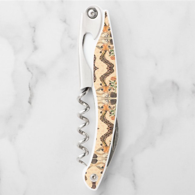 Romantische Giraffe mit Korkenzieher der Rose (Vorderseite)