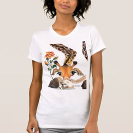 Romantische Giraffe mit Rose T - Shirt Gentleman F