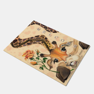 Romantische Giraffe - Willkommen - Romantik Fußmatte