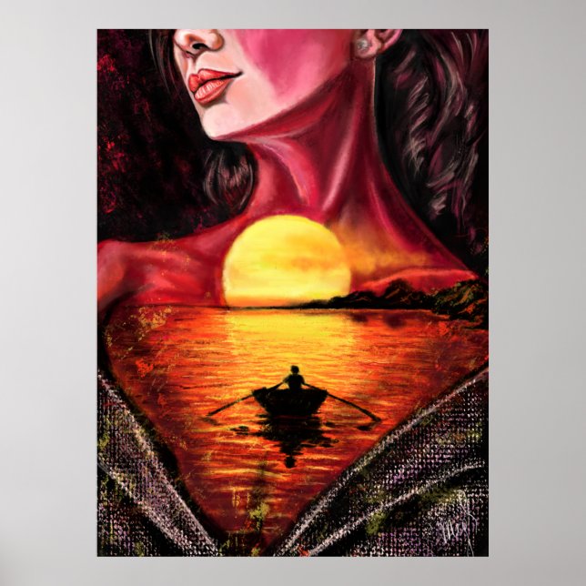 Romantische Girl Poster - Malerei Kunst (Vorne)