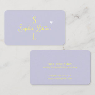 Romantische Girly Calligraphy Monogram Blue Visitenkarte