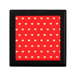 Romantische Girly Red Gold Hörmuster Erinnerungskiste
