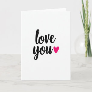 Romantische glatte Schrift Lieb dich Karte