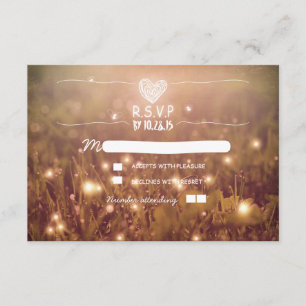 Romantische Glühbirnen Hochzeit RSVP