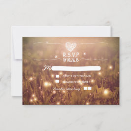Romantische Glühbirnen Hochzeit RSVP Karte